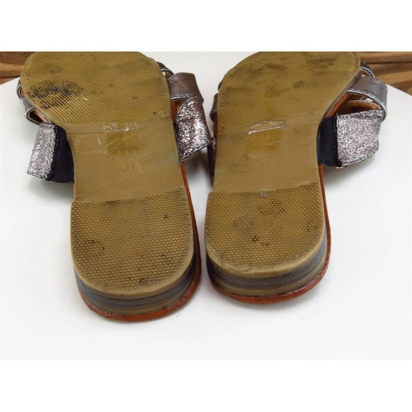 Anna K. Size 41 M Women Sandal Slide Silver‎ Synthetic - Picture 9 of 10